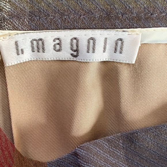 l. magnin Vintage Pleated Wool Plaid Skirt Sz 8 Satin Lined Pockets Side Zip - Picture 16 of 16